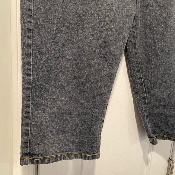 Gazoz Size 16 Embroidered Pocket Zip Up Ramie Cotton Stretch Cropped Jeans - Picture 10 of 11